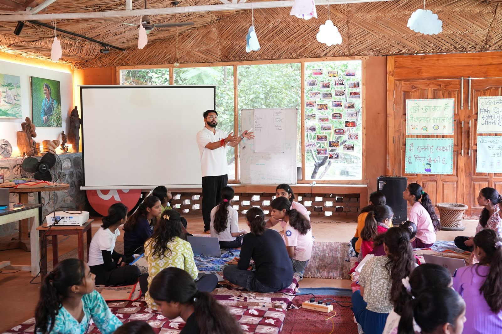 Pawan Singh Mehta with children at Badlaav Foundation